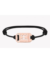 Tateossian - Pink Zodiac 18k Rose Gold Pisces Black Waxed Cord Bracelet for Men - Lyst