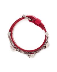 Alexander McQueen | Red Skull Chain Double Wrap Nova Whipsnake Bracelet | Lyst