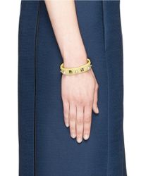 Valentino | Yellow 'rockstud' Faux Pearl Leather Cuff | Lyst