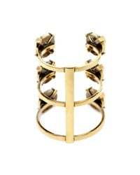 Alexander McQueen | Yellow Crystal & Pearly Golden Military Bracelet | Lyst
