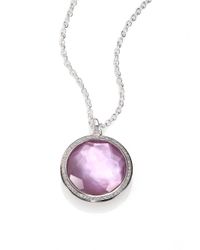 Ippolita | Metallic Diamond Amethyst Motherofpearl Sterling Silver Doublet Necklacelarge | Lyst