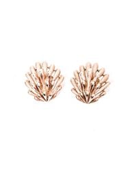 Rarities | Metallic Trifari Shell Gold Earrings | Lyst