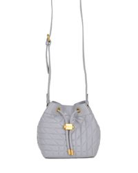 Badgley Mischka | Gray Clarissa Nappa Bucket Handbag | Lyst