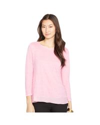 Ralph Lauren | Pink Ruffled Crop-sleeved Top | Lyst