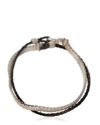 Title Of Work | Metallic Chainmail & Leather Bracelet for Men | Lyst