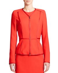 ESCADA | Red Wool Peplum Blazer | Lyst