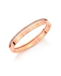 Michael Kors | Metallic Pavé Two-row Bangle Bracelet/rose Goldtone | Lyst