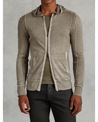 John Varvatos | Natural Silk Cotton Hooded Sweater for Men | Lyst