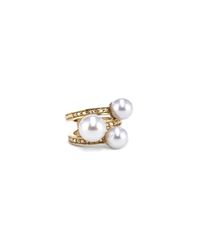 Oscar de la Renta | Metallic Swarovski Crystal & Pearl Ring | Lyst
