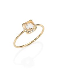 KALAN by Suzanne Kalan | Metallic White Topaz & 14K Yellow Gold Cushion Ring | Lyst