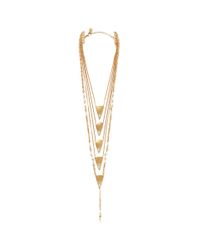 Ela Stone | Metallic 'rosaria' Pearlescent Bead Amulet Tier Necklace | Lyst