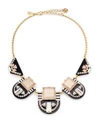 kate spade new york | Metallic Imperial Tile Bib Necklace | Lyst