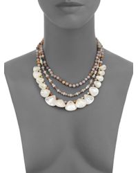 Chan Luu | Metallic Mother-of-pearl & African Opal Multi-strand Necklace | Lyst