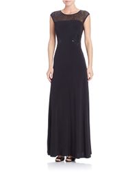 calvin klein black sequin gown