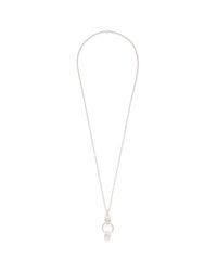 Alexander McQueen | Metallic Double Skull Ring Pendant Chain Necklace | Lyst