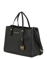 MICHAEL Michael Kors | Black Small Jet Set Travel Saffiano Tote Bag | Lyst