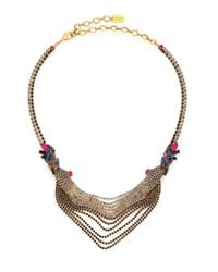 Erickson Beamon | Metallic Velvet Underground Crystal Draped Chain Bib Necklace | Lyst