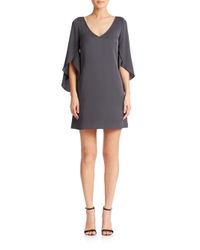 MILLY | Gray Stretch-silk Butterfly Dress | Lyst