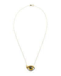 Lito | Metallic Gold And Canary Diamond Eyelash Teardrop Necklace | Lyst