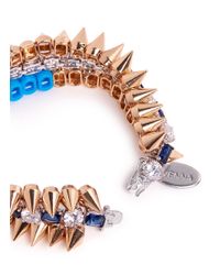 Venna | Multicolor Crystal Spike Bracelet | Lyst