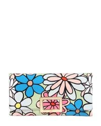 Roger Vivier | Multicolor Ines Flower Printed Cotton Canvas Clutch | Lyst