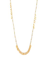 Chan Luu | Metallic 5mm White Potato Pearl Beaded Leaf Fringe Necklace | Lyst