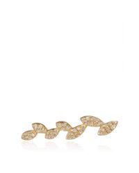 EF Collection | Metallic 14k Gold And Diamond Floating Leaves Single Earring | Lyst