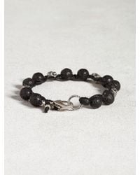 John Varvatos | Black Lava Bead Bracelet for Men | Lyst