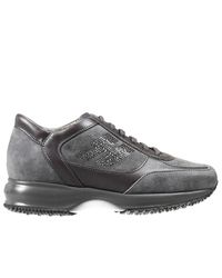 Hogan | Gray Sneakers New Interactive Strass H Suede And Metal Leather | Lyst