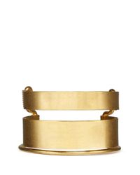 Alexander McQueen | Metallic Double Band Cuff | Lyst