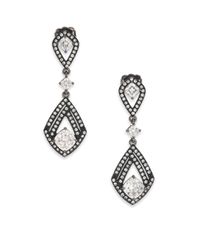 Adriana Orsini | Black Athena Kite Double-drop Earrings/gunmetal-tone | Lyst