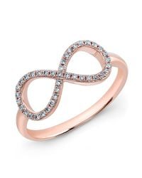 Anne Sisteron | Pink 14kt Rose Gold Diamond Large Infinity Ring | Lyst