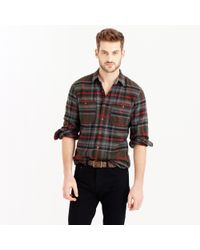 J.Crew | Green Wallace & Barnes Heavyweight Flannel In Harvey Plaid for Men | Lyst