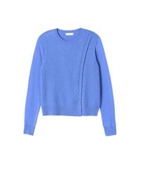Rebecca Taylor Blue Mesh Crossover Pullover