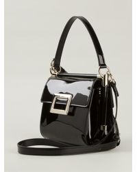 Roger Vivier - Black Miss Viv' Mini Shoulder Bag In Leather - Lyst
