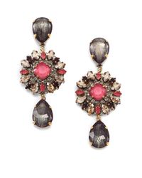Erickson Beamon | Pink Happily Ever After Double Teardrop Earrings | Lyst