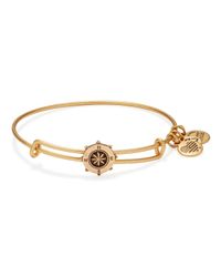 ALEX AND ANI | Gold Compass Slider Expandable Wire Bangle | Lyst