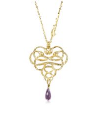 Just Cavalli | Gray Just Medusa Golden Steel Pendant Necklace W/crystals | Lyst