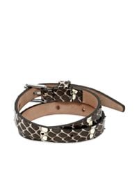 Alexander McQueen | White Leather Double Wrap Skull Bracelet | Lyst