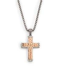 John Hardy | Metallic Palu Hammered Sterling Silver Cross Necklace | Lyst