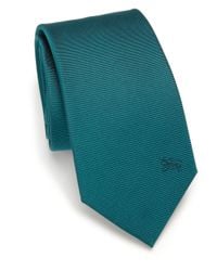 Burberry | Blue Solid Silk Tie for Men | Lyst
