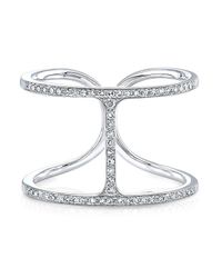 Anne Sisteron - 14kt White Gold Diamond H Ring - Lyst