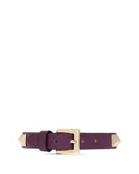 Valentino | Purple 'rockstud' Skinny Leather Bracelet | Lyst
