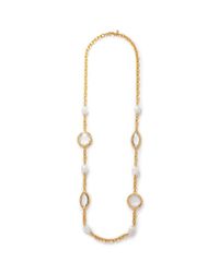 Kenneth Jay Lane | Metallic Thick Chain Oversized Crystal Necklace | Lyst