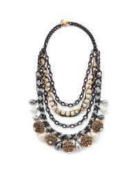 Erickson Beamon | Metallic 'weeping Angel' Crystal Pavé Ball Charm Tier Necklace | Lyst