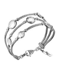 John Hardy | Metallic Palu Silver Three-row Multi Station Bracelet | Lyst