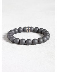 John Varvatos | Gray Hematite Beaded Bracelet With Sapphire Detail for Men | Lyst