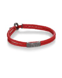 M. Cohen | Red Small Bar Vinyl & Silver Bracelet | Lyst