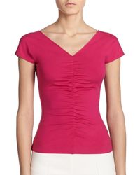 Akris Punto | Purple Ruched Jersey Top | Lyst