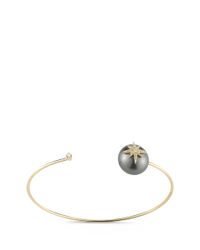 Mizuki | Metallic 'sea Of Beauty' Diamond Star Tahitian Pearl 14k Gold Wire Cuff | Lyst